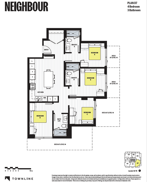 Floor plan for 4 beds, 3 baths, 278 sqft